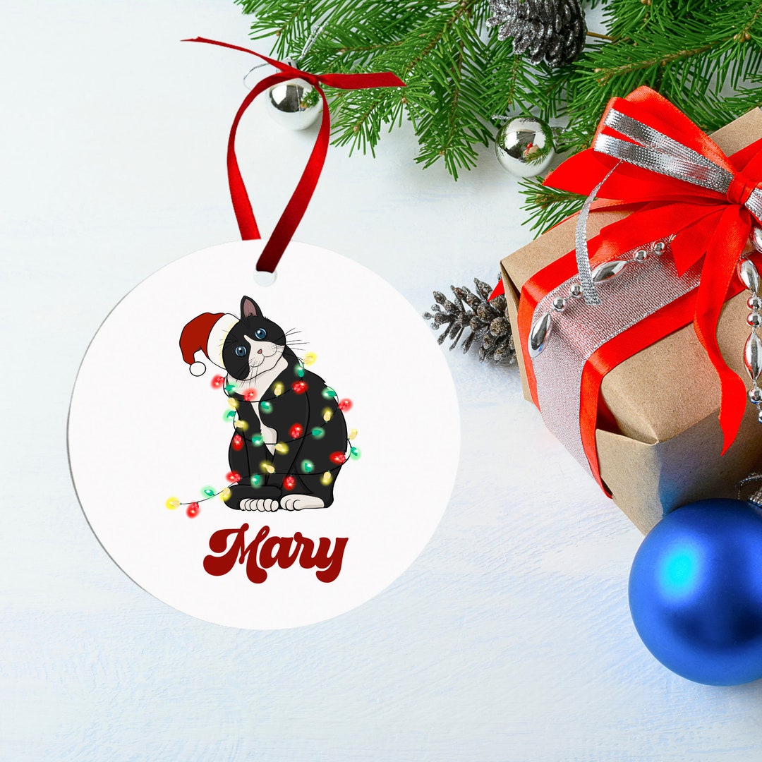 Cat Christmas Ornament Custom Cat Christmas Tree Ornament Etsy