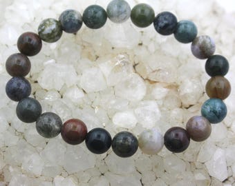Blood Stone  Bracelet, Blood Stone 8mm Beads, Elastic Bracelet Woman Men Beaded Bracelet