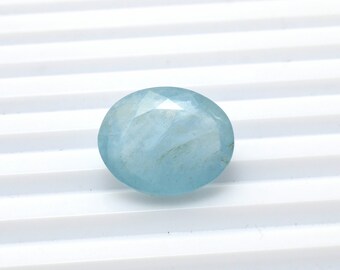 14.45 Ct Natural Faceted Aquamarine-Faceted Aquamarine Gemstone-Brilliant Cut Aquamarine Oval Shape Loose Stone-AAA Aquamarine Cut Gemstone.
