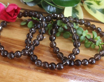 Bracelet en cristal de quartz fumé, pour l'équilibre émotionnel et la guérison, bracelet en pierre précieuse fait main, bracelet de protection