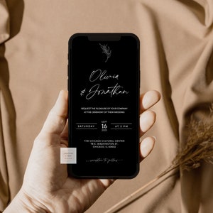 Wedding E-vite Template, Digital Wedding Invitation Instant Access Minimal Wedding Invite, Paperless Modern Wedding Electronic 1150