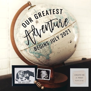 Editable Digital Greatest Adventure Pregnancy Announcement, Baby Announcement for Social Media, Travel, Adventure Pregnancy Reveal, You Edit image 1