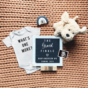 Digital Pregnancy Announcement Template, The Grand Finale Social Media Gender Neutral Baby Announcement, Digital Dog Baby Reveal 1452