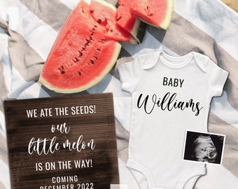 Digital Pregnancy Announcement, Gender Neutral Summer Digital Baby Reveal, Social Media July Baby Summer Baby Reveal,You Edit