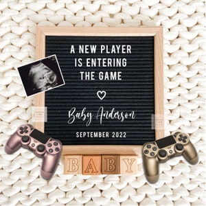 Gamer Baby Ankündigung Sofortiger Zugriff Bearbeitbare Schwangerschaftsmitteilung, Digitale Babymitteilung, Social Media Schwangerschaftsoffenbarung, die Sie bearbeiten