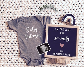 Last baby pregnancy announcement digital, I'm The Last One Seriously Editable Pregnancy Announcement Digital, Gender Neutral 1073