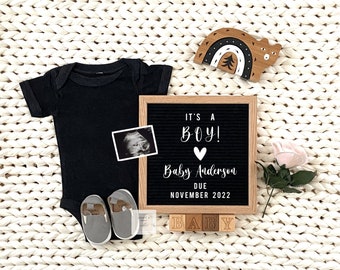 Boy Gender Reveal Template, It's A BOY Digital Announcement board, Social Media, Baby boy, Digital Pregnancy Announcement, You Edit 1296
