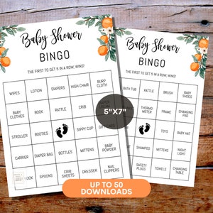 Plantilla imprimible de juegos de bingo para baby shower, juegos de baby shower de género neutro, juegos de bingo editables para baby shower, bingo para baby shower 1425