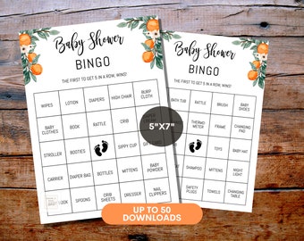 Plantilla imprimible de juegos de bingo para baby shower, juegos de baby shower de género neutro, juegos de bingo editables, bingo para baby shower 1425