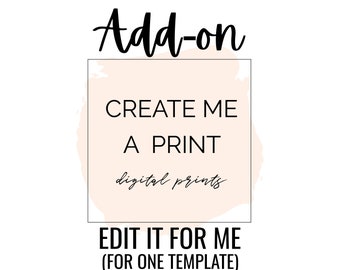 Edit my Template, Add-on Edit Wording, Add Photo, Edit My Corjl Digital Template Add-on