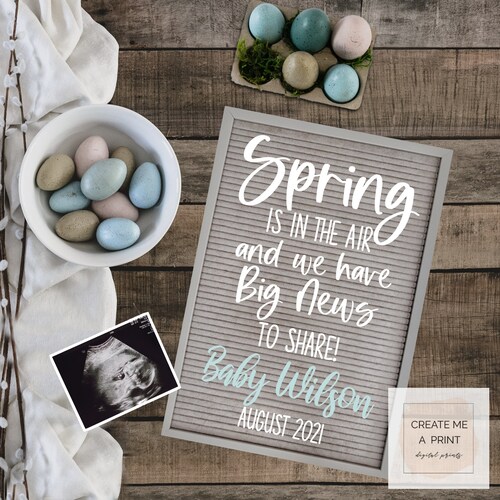 Spring Digital Pregnancy Announcement for Social Media. - Etsy