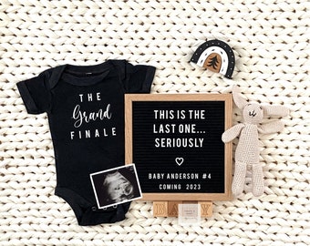 Digital Pregnancy Announcement, Editable Template The Grand Finale Letter board template for social media, Gender Neutral Baby Reveal 1371