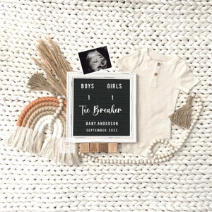 Pregnancy Announcement Tiebreaker Digital, Editable Digital Baby Announcement, Social Media, Baby Reveal, Tie Breaker Pregnancy Reveal, 1425