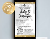 Mobile Gold 1st Class Ticket Editable Wedding Invitation, Digital Instant Access Destination Wedding Evite, Wedding Boarding Pass Evite