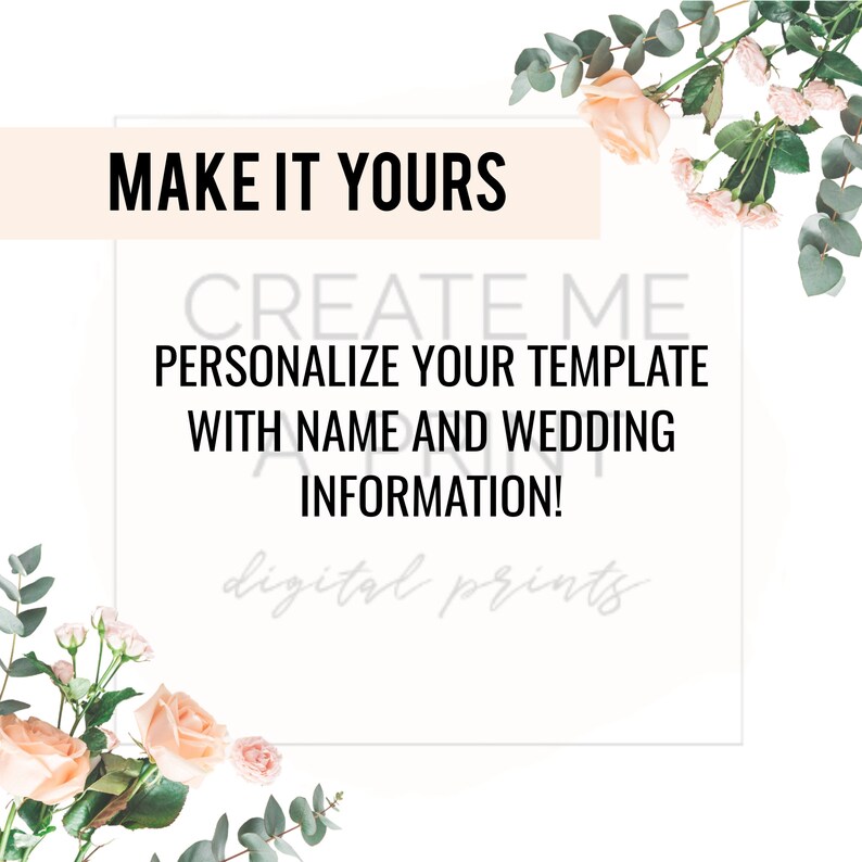 Digital Instant Access Floral Eucalyptus Wedding Invitation for Mobile Mobile Teal Floral Edge Editable Wedding Invitation Modern Floral