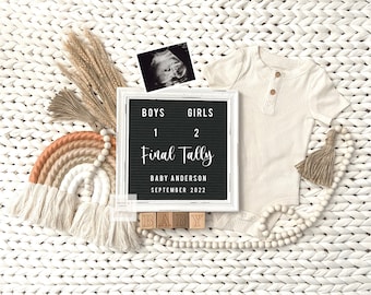 Last baby pregnancy announcement digital, Tie Breaker Announcement, Digital Pregnancy Announcement, Gender Neutral Boho 1404