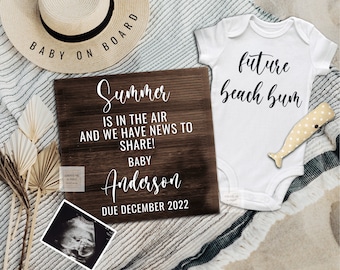 Neutral Baby Announcement Pregnancy Announcement, Summer Digital Baby Reveal, Social Media Baby Announcement 1194 DIY