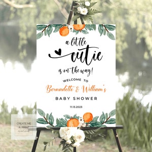 Little Cutie Is On The Way Baby Shower Template, Welcome Sign Baby Shower, A Little Cutie Is On The Way, Digital Baby Shower 1102