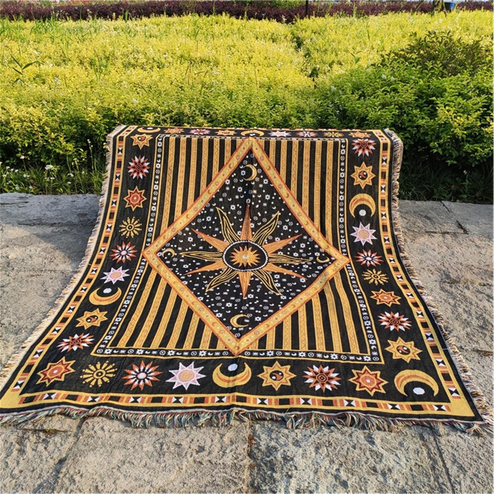 Vintage Throw Blanket Royal Tapestry Blanket avec Fringe Etsy