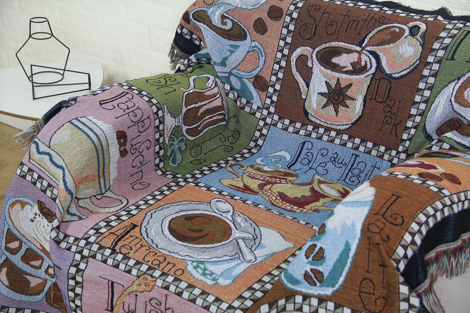 Coffee Theme Kitchen Rugs Outdoor Camp Mat Coffee Throw Etsy