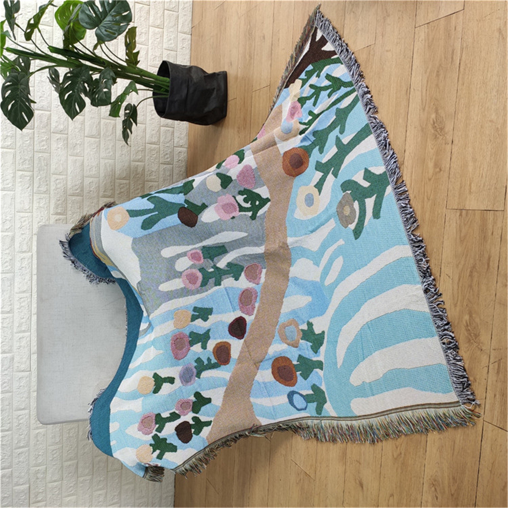 Bohemian Throw Blanket Abstract Throw Blanket Vintage Green Etsy