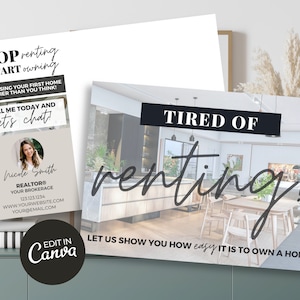 Tired Of Renting Postcard & Card | Real Estate Farming | Real Estate Marketing | Real Estate Rental | Real Estate Farming Postcard | Canva