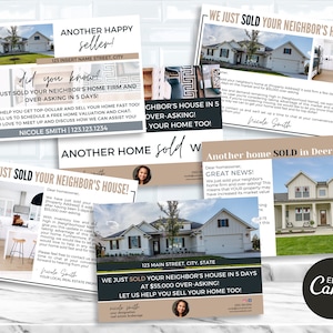 Just Sold Your Neighbor&#39;s House Postcard | Just Sold Real Estate Postcard | Real Estate Farming Postcard | Farming Card | Realtor Sold Card