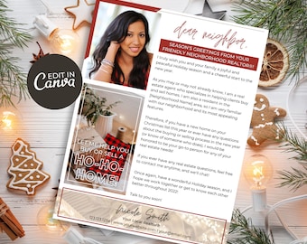 Realtor Holiday Farming Letter | Realtor Hello Neighbor Letter | Real Estate Holiday Letter | Real Estate Holidays | Real Estate Marketing