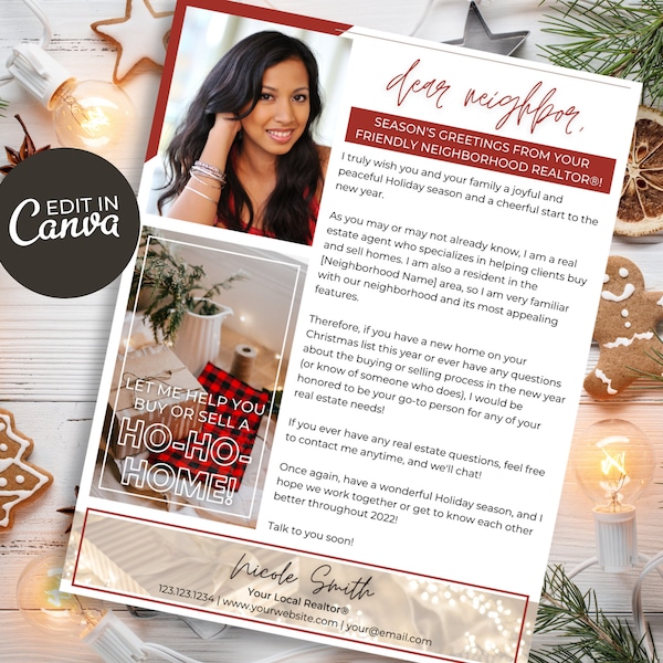 Real Estate Holiday Letters Etsy