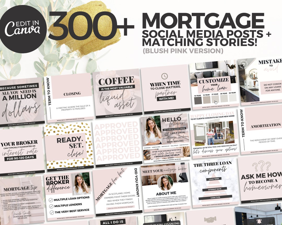 300 Mortgage Social Media Posts & Matching Stories Mortgage Broker