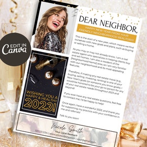 Lettera di prospezione immobiliare di gennaio / Lettera di prospezione immobiliare di Capodanno / Lettera di saluto del vicino di casa dell'agente immobiliare / Marketing immobiliare