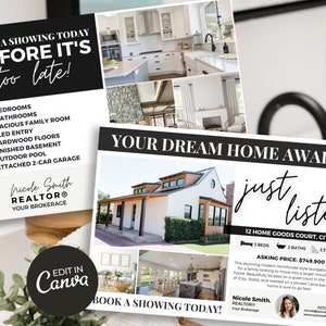 Real Estate Just Listed Postkarte | Real Estate Just Listed Karte | Immo-Inserat Postkarte | Gerade gelistet | "Immobilien-Bauernhof-Postkarte""