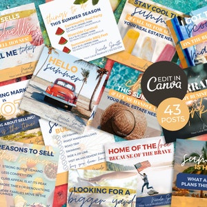 43 Summer Real Estate Social Media Posts | June July August Real Estate Social Media Posts, Real Estate Marketing, Real Estate Social Media
