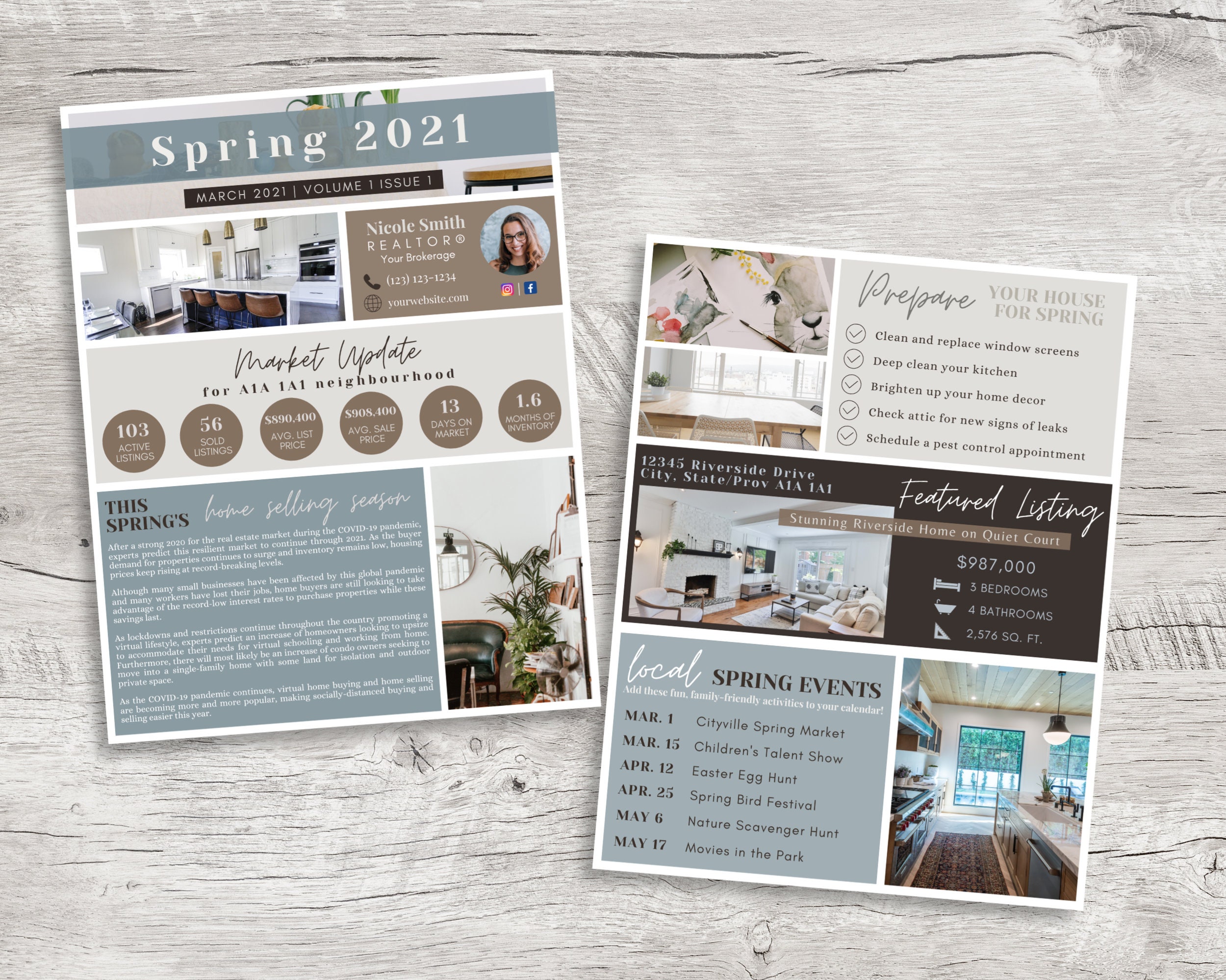 Real Estate Spring Newsletter Template Spring 2021 Etsy Canada