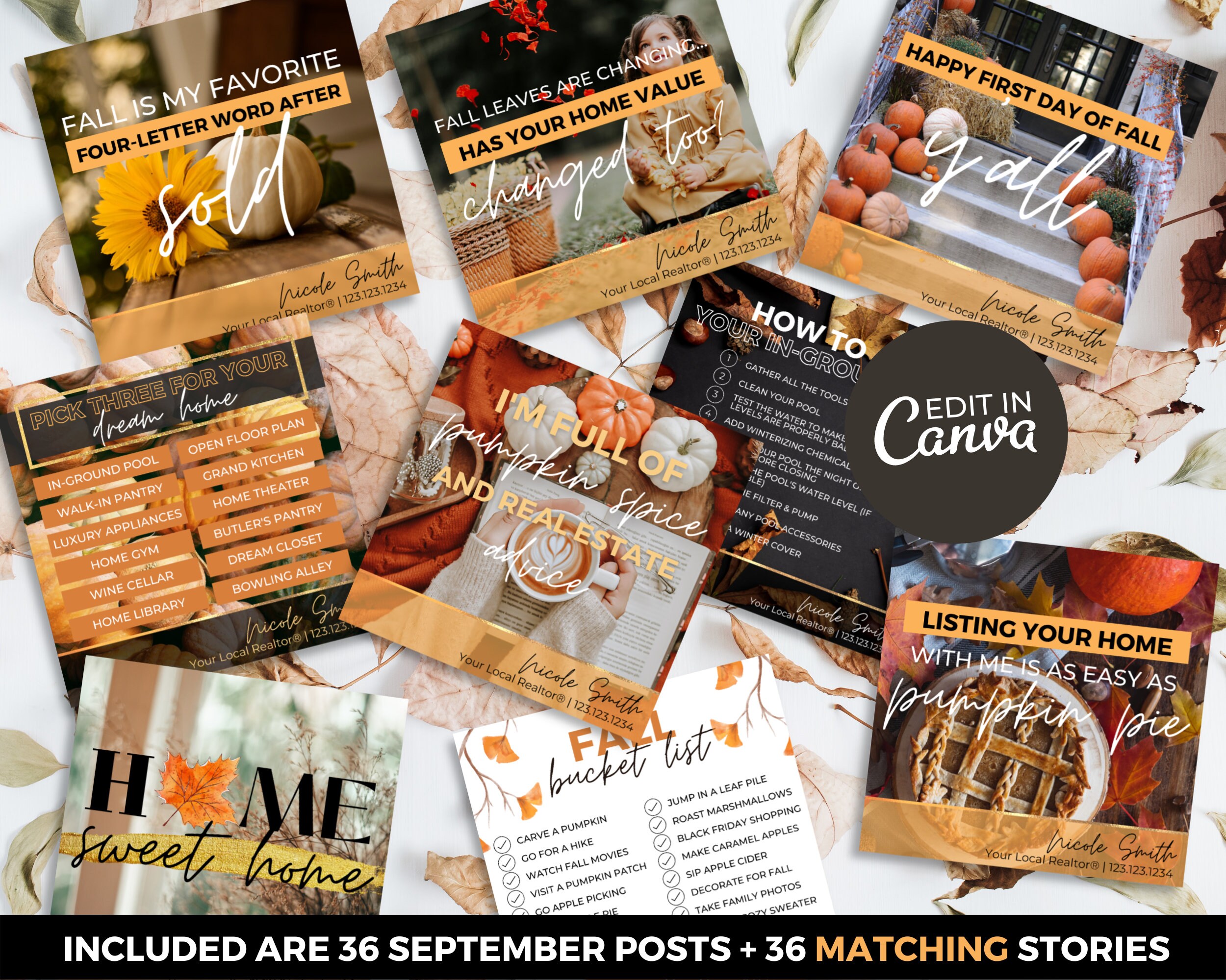 September Real Estate Social Media Posts & Matching Stories | Fall Real ...