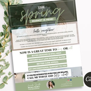 Spring Market Is Here Letter | Real Estate Spring Farming Letter, Real Estate Letter Farming Flyer, Real Estate Flyer, Real Estate Marketing