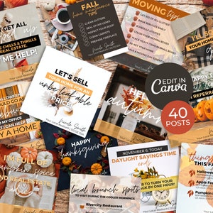 40 Fall Real Estate Social Media Posts | September October November Real Estate Social Media Posts | Real Estate Marketing, Real Estate Fall