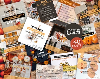 40 Fall Real Estate Social Media Posts | September October November Real Estate Social Media Posts | Real Estate Marketing, Real Estate Fall
