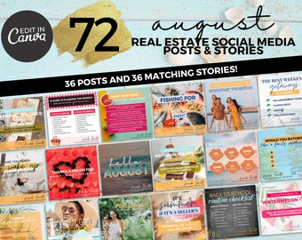 August Social Media Posts & Stories | Sommer-Immobilien-Social-Media-Beiträge | Immobilienmarketing | Real Social Media