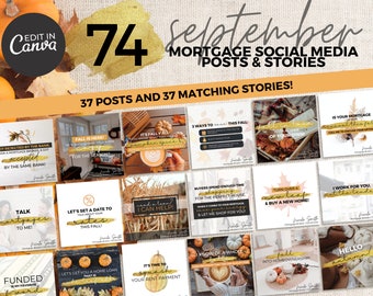 September MORTGAGE Posts & Matching Stories | Fall Mortgage Social Media Posts | Mortgage Marketing | Mortgage Broker, Mortgage Social Media