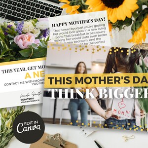 Postal del Día de la Madre Feliz de Bienes Raíces / Postal del Día de la Madre Feliz de Bienes Raíces / Este Día de la Madre Piensa en Grande / Marketing Inmobiliario