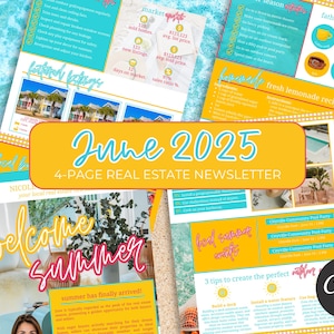 June 2025 Real Estate Newsletter | Father's Day Real Estate Newsletter Template | Real Estate Marketing | Realtor Mailer | Summer Newsletter