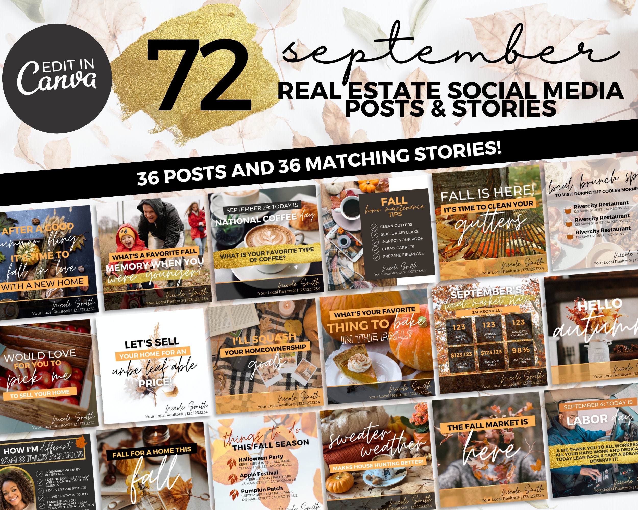 September Real Estate Social Media Posts & Matching Stories | Fall Real ...
