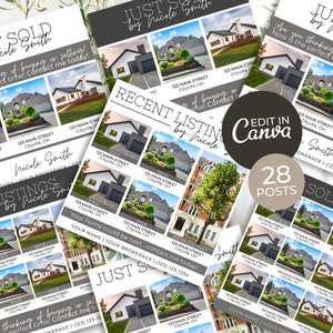28 annunci immobiliari moderni Post sui social media / Post sui social media immobiliari / Instagram immobiliare / Facebook immobiliare / Appena venduto