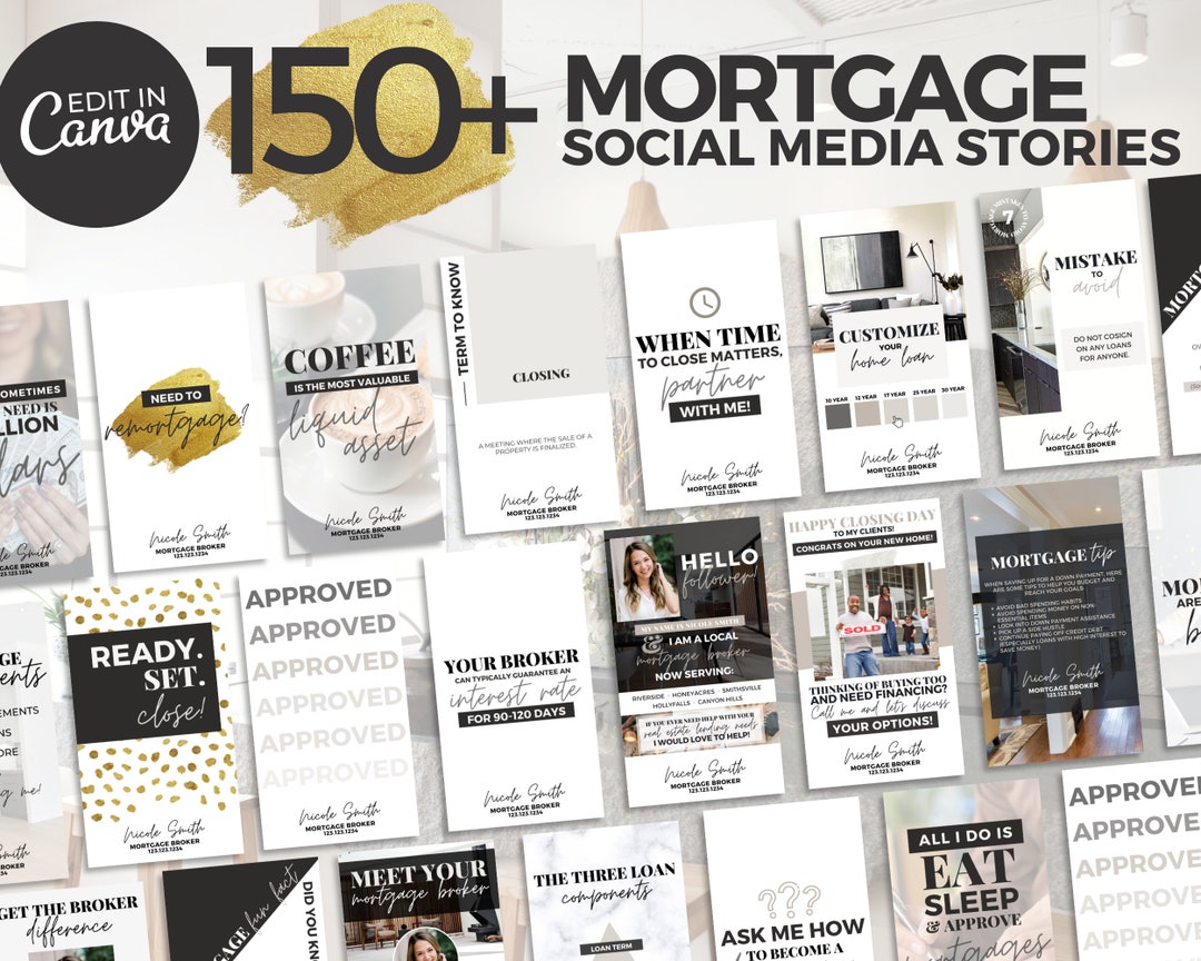 150 Mortgage Social Media STORIES Mortgage Broker Social Media Posts