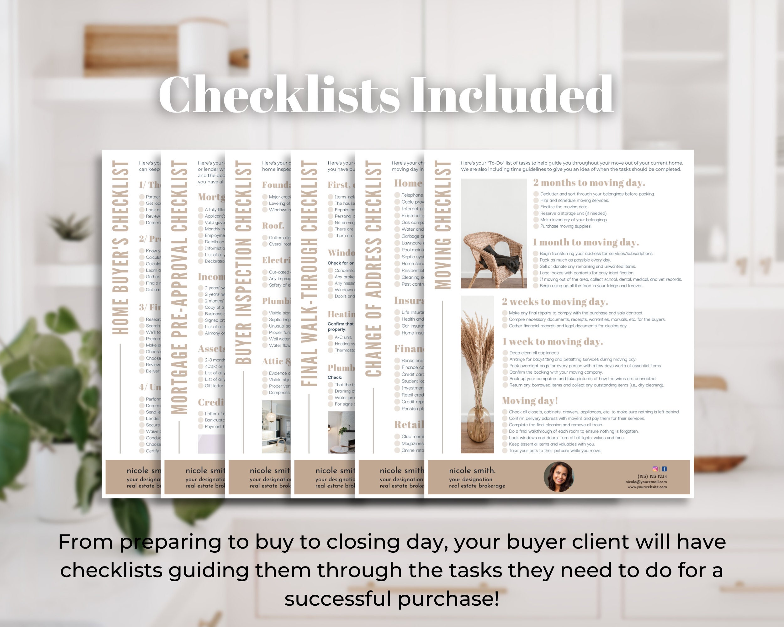 Real Estate Home Buyer Checklist Bundle | Final Walk-through Checklist ...