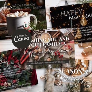 Real Estate Holiday Postkarten Pack | Urlaubsimmobilie Postkarten | Makler Weihnachtskarte | Immobilienmarketing | Makler-Kundenkarte