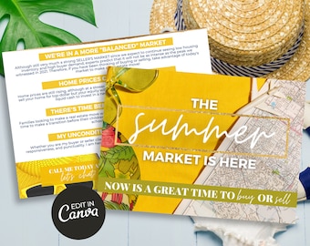 Summer Market Is Here Postcard | Real Estate Summer Farming Postcard, Real Estate Farming Postcard, Real Estate Card, Real Estate Marketing