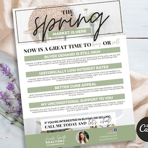 El mercado de primavera está aquí carta / carta de agricultura de primavera de bienes raíces, folleto de agricultura de cartas de bienes raíces, folleto de bienes raíces, marketing de bienes raíces