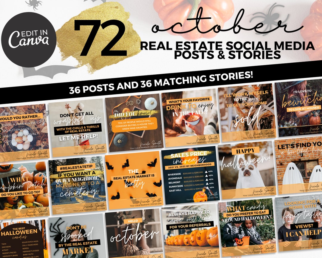 October Real Estate Social Media Posts & Matching Stories | Fall Real ...